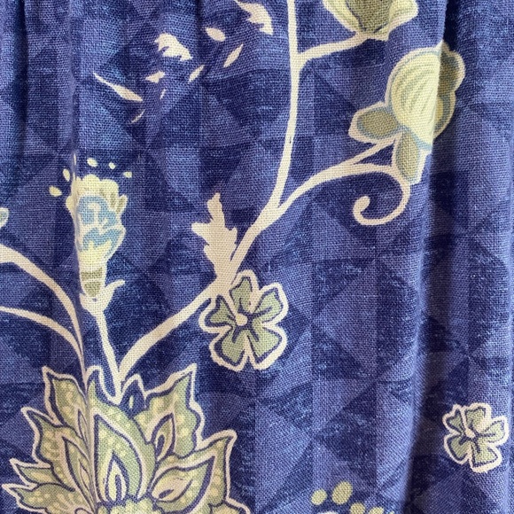 Sonoma Blue Geo Print Green and Cream Tiered Linen Blend Midi Dress  SKU0678 - Picture 4 of 9